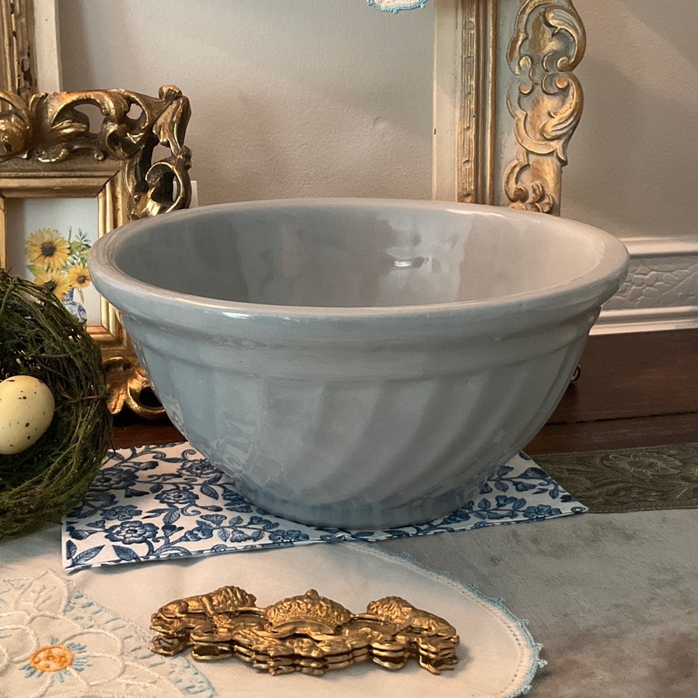 Elegant Stone Blue Ceramic Bowl